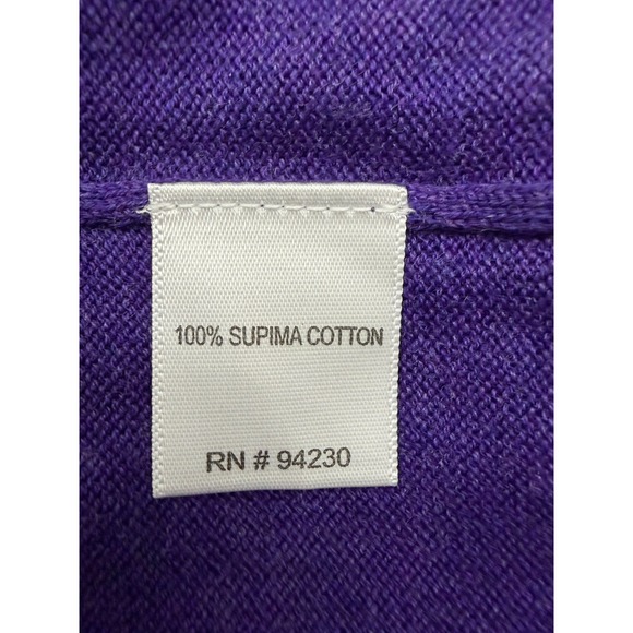 Paul Frederick 1/4 Zip Sweater Pullover Supima Cotton Purple Mens 3XL Minimalist - Picture 6 of 10